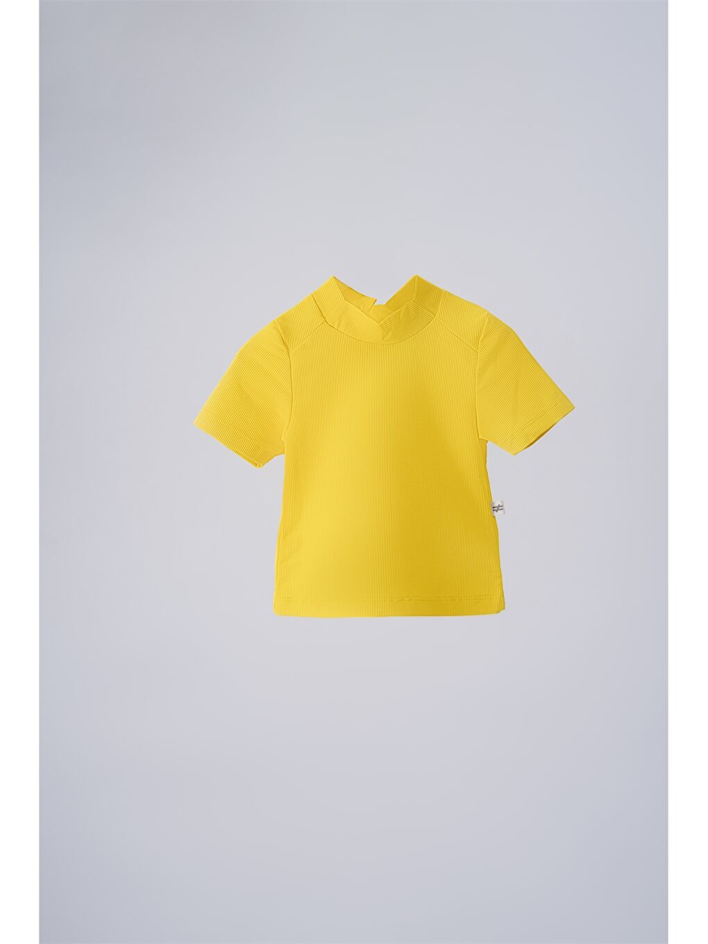 Sarı Dik Yaka Kısa Kollu Unisex Bebek Mayo