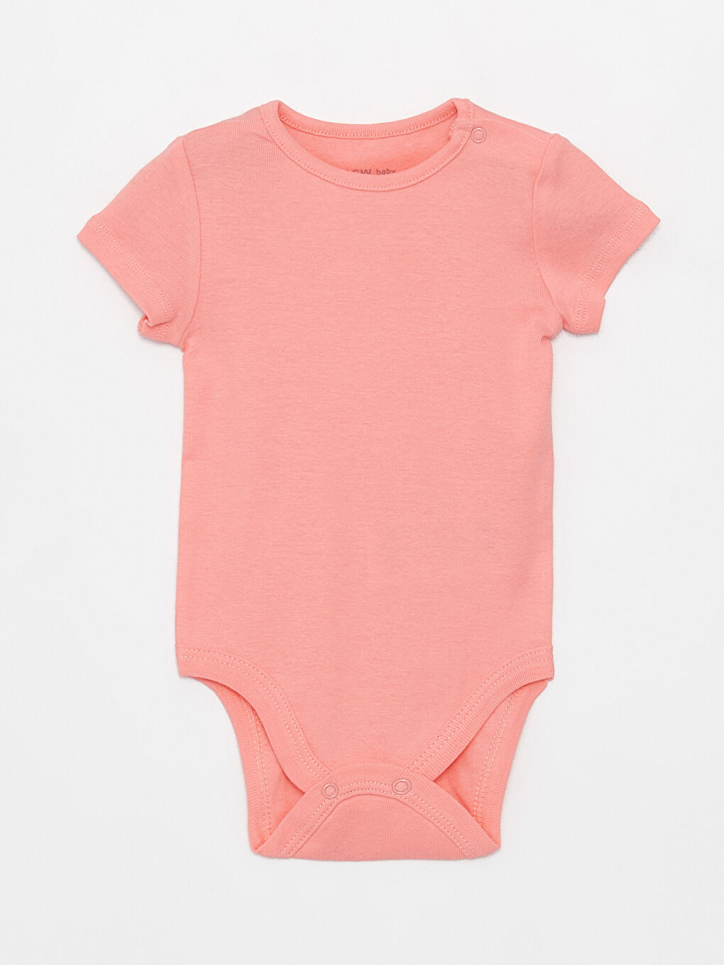 LCW baby Crew Neck Basic Baby Girl Snap Fastener Bodysuit 2 Pack -S3JO07Z1-SRY