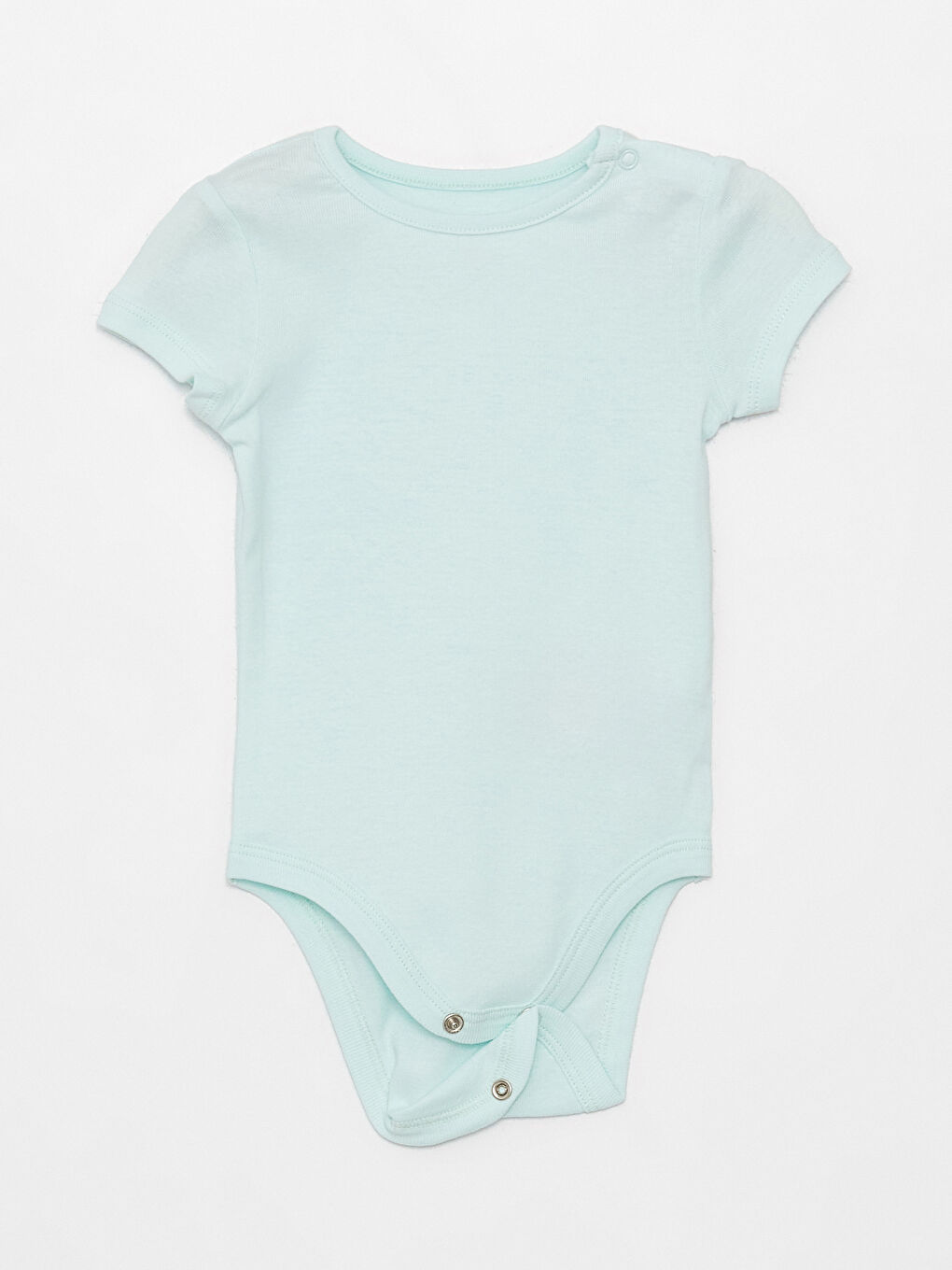 LCW baby Crew Neck Basic Baby Girl Snap Fastener Bodysuit 2 Pack -S3JO07Z1-SRY