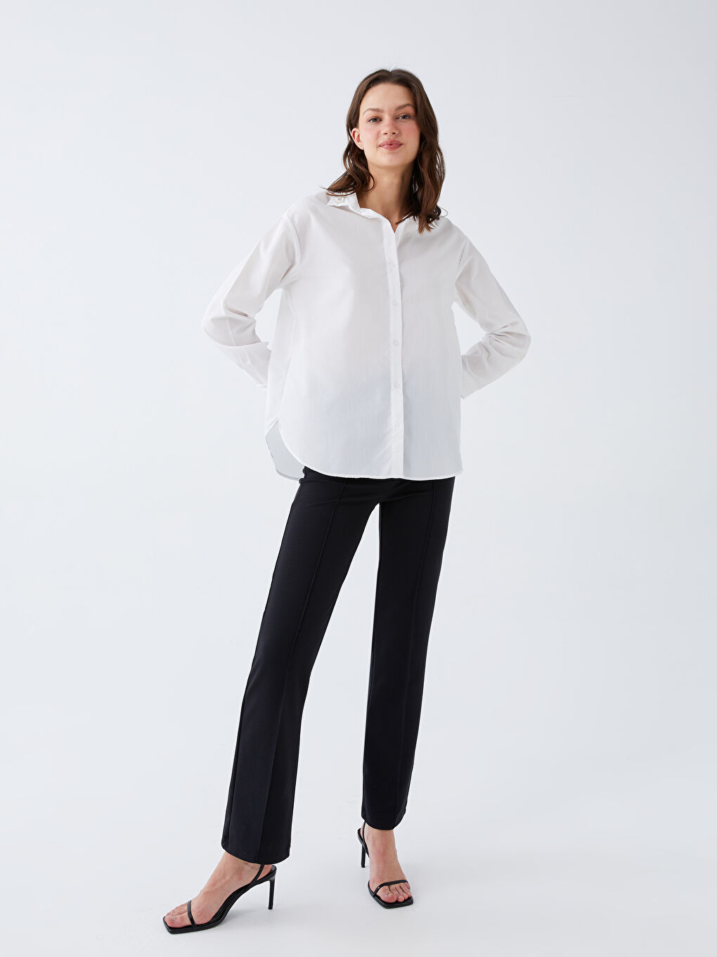 Siyah Basic İspanyol Paça Kadın Pantolon-1