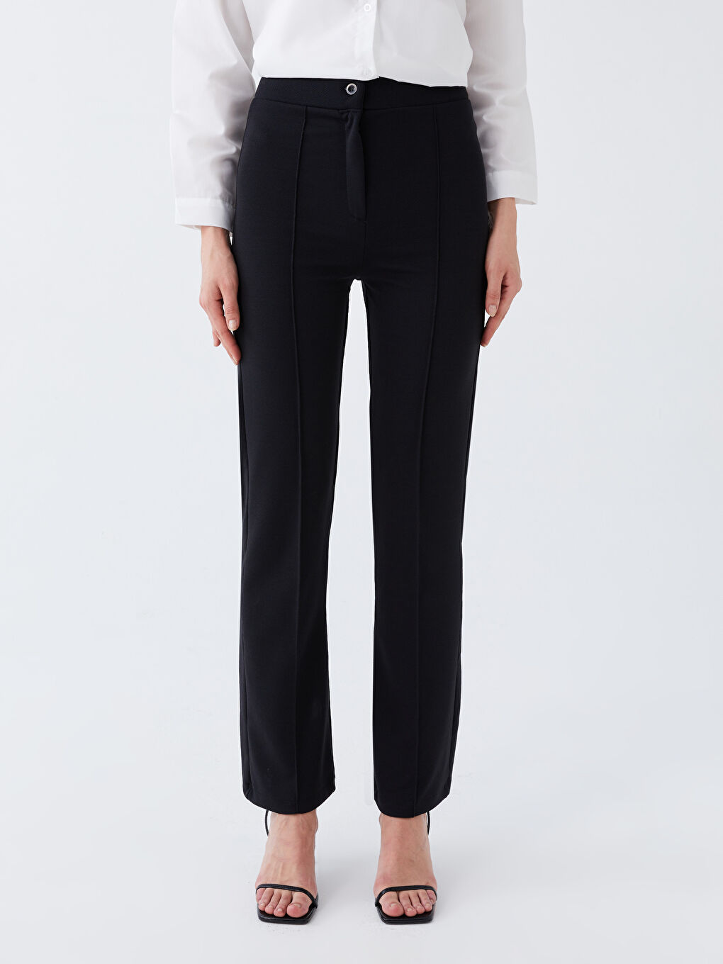 Siyah Basic İspanyol Paça Kadın Pantolon-2