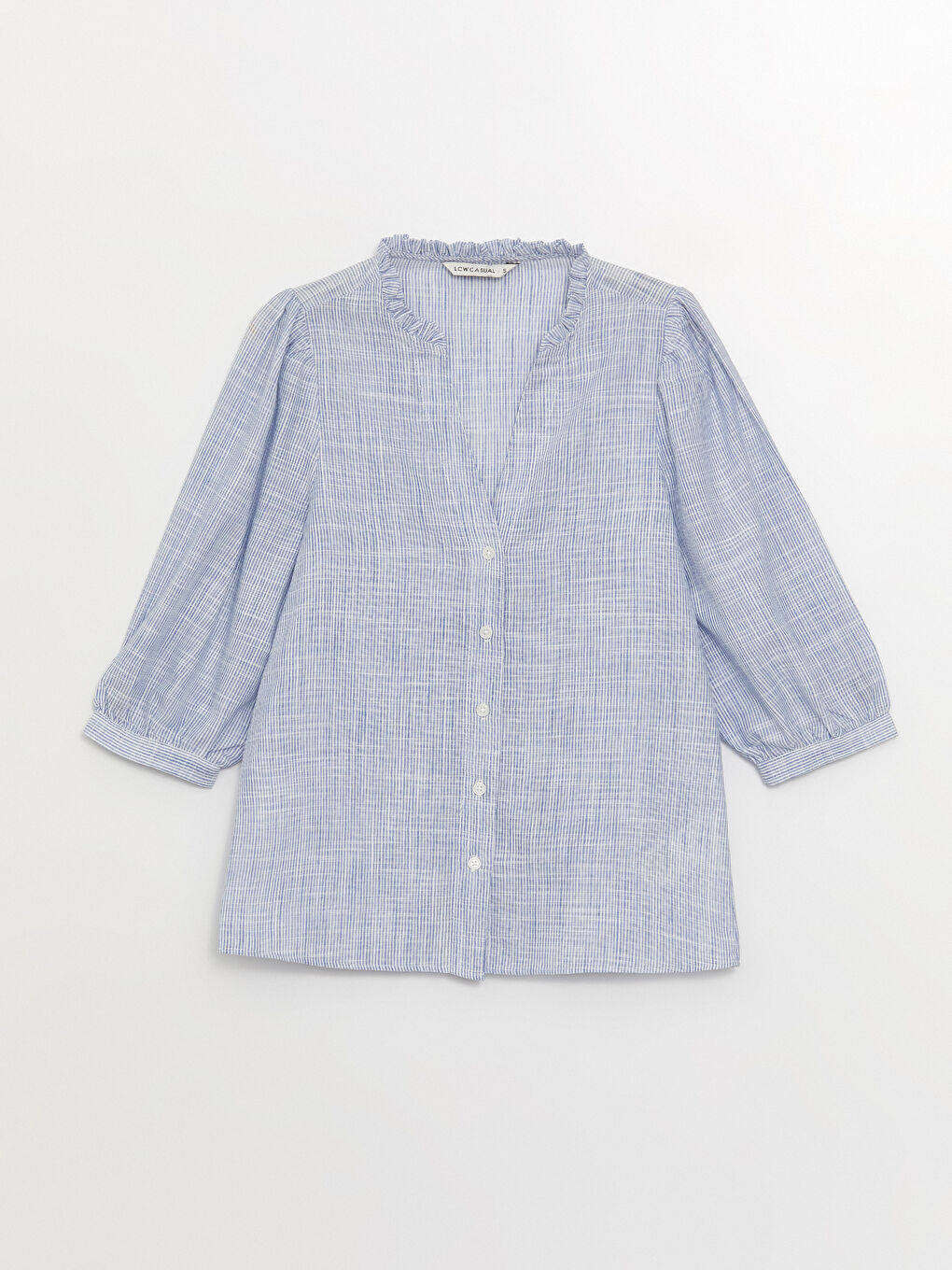 Notch Neck Patterned Women's Blouse-5