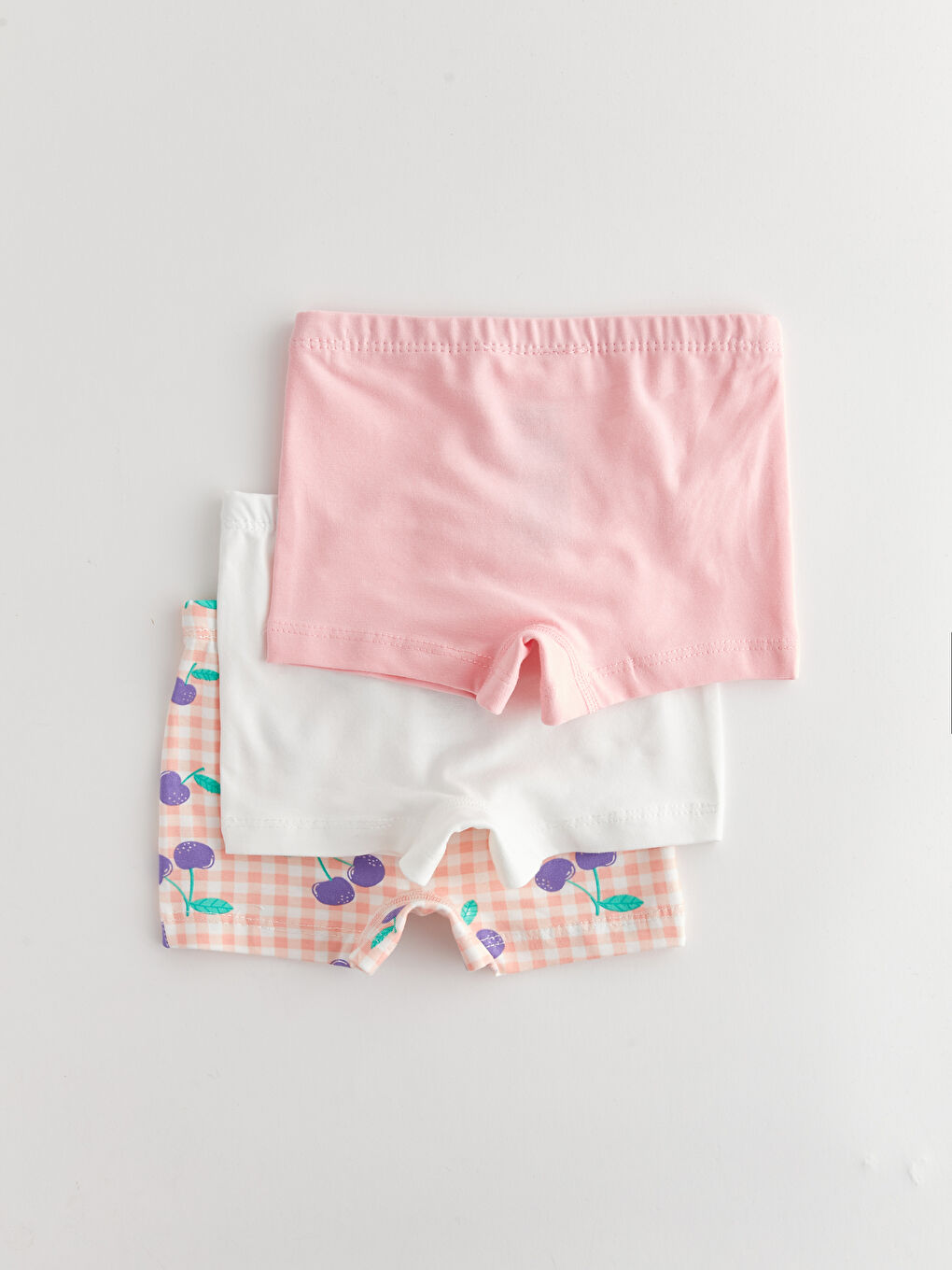 Ekru Beli Lastikli Kız Bebek Boxer 3'lü-1