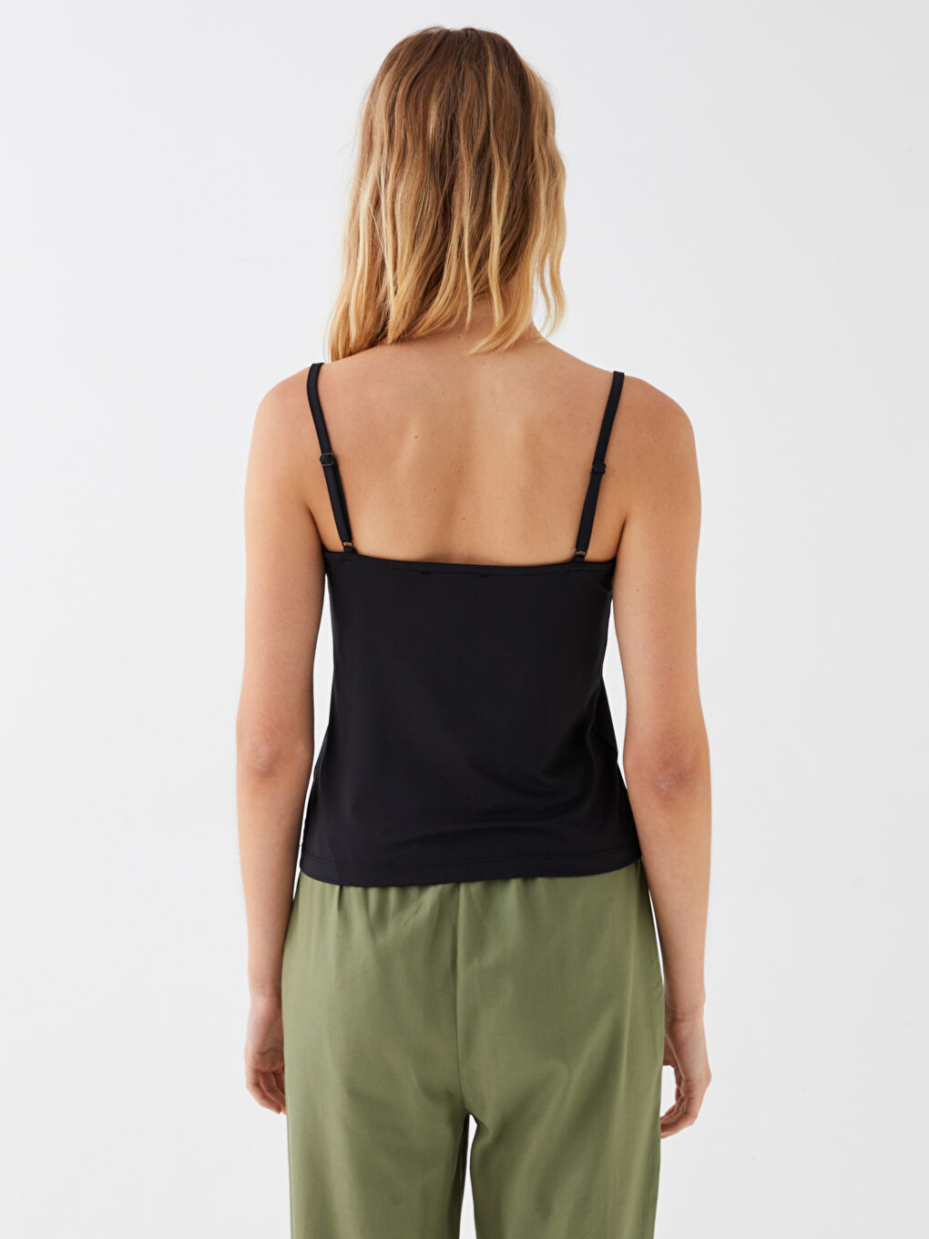 LCW Vision U Neck Plain Strappy Women's Tank Top -S3JO59Z8-CVL