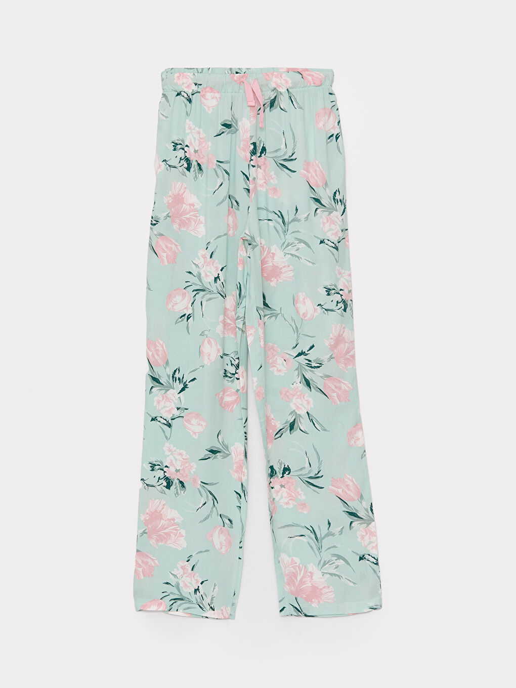 LCW DREAM Yeşil Gömlek Yaka Çiçekli Kısa Kollu Kadın Kaprili Pijama Takımı - 7