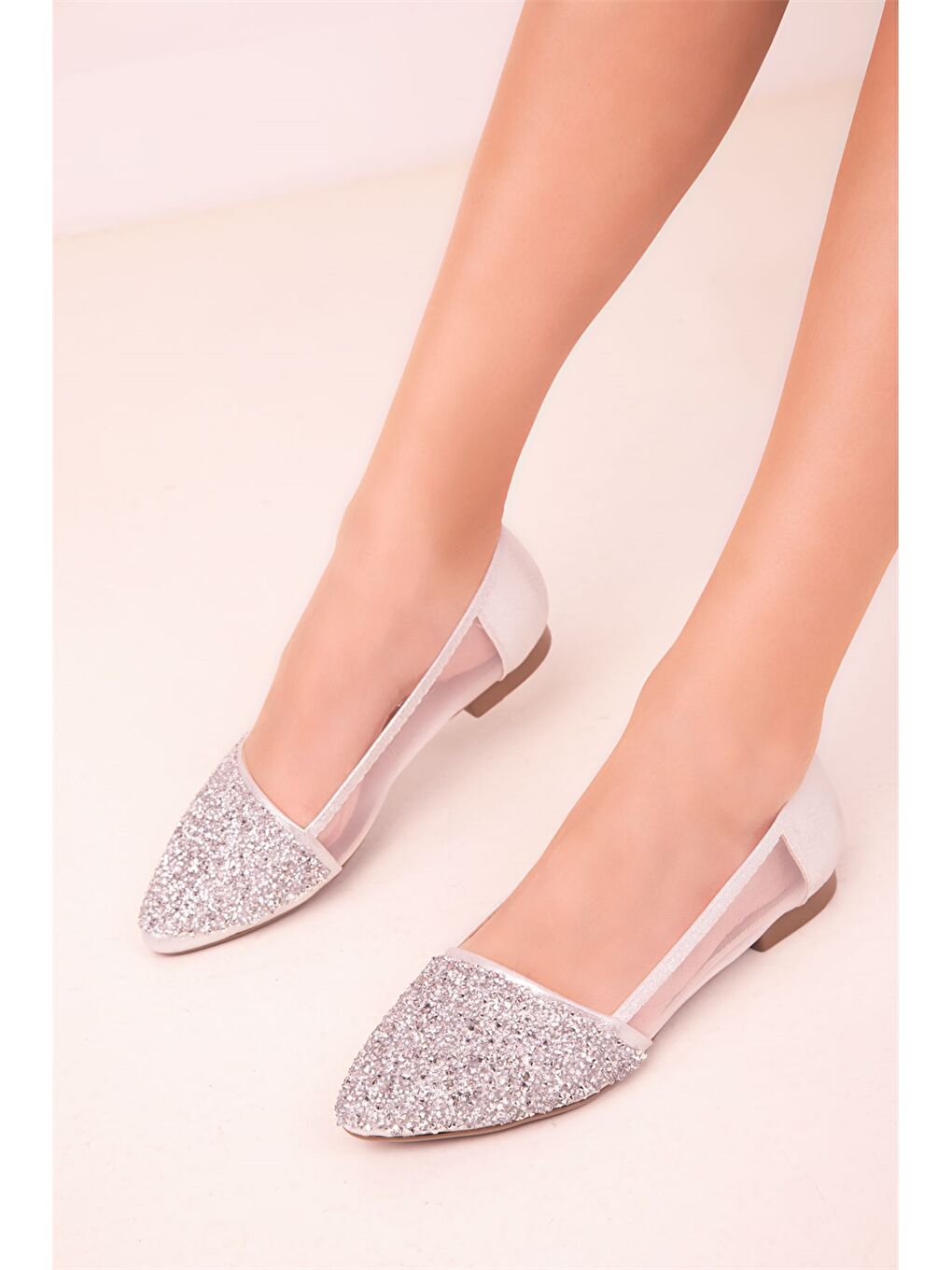 Gri Sivri Burun Kadın Babet-2