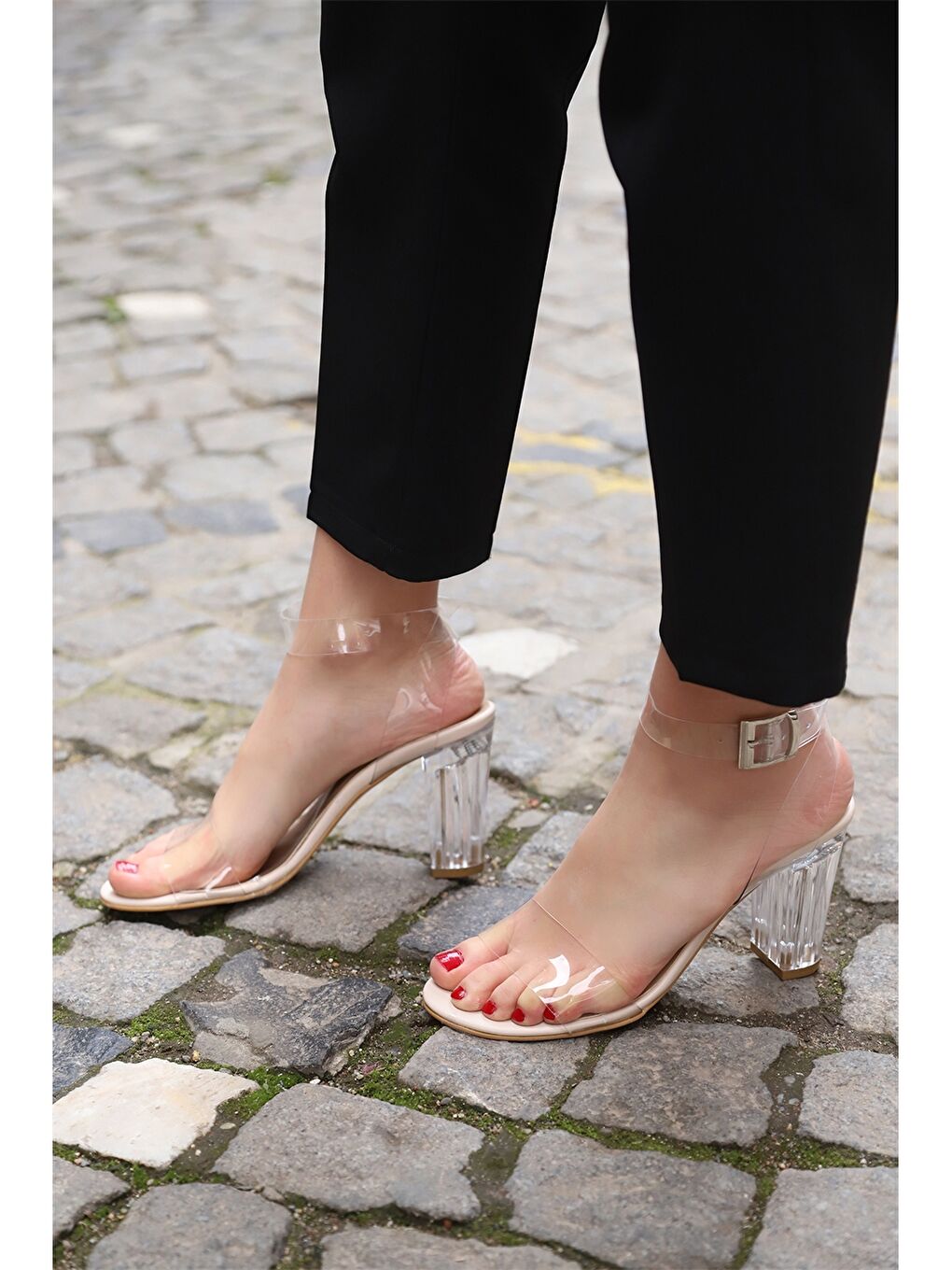 Bej Kadın Topuklu Ayakkabı-1