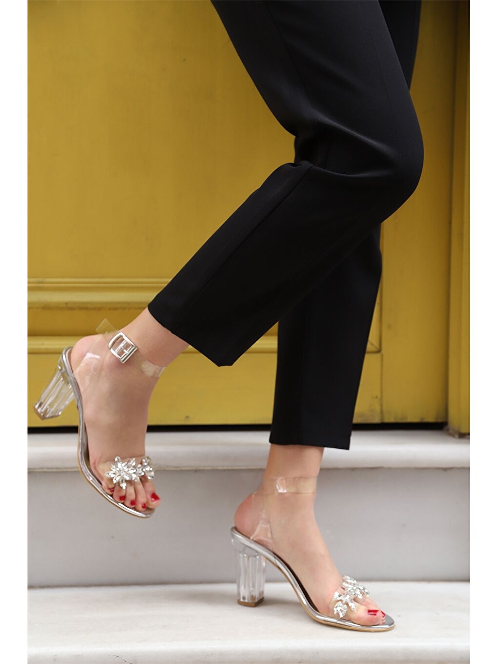 Gri Kadın Topuklu Ayakkabı-1