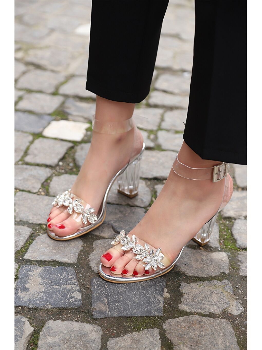 Gri Kadın Topuklu Ayakkabı-2