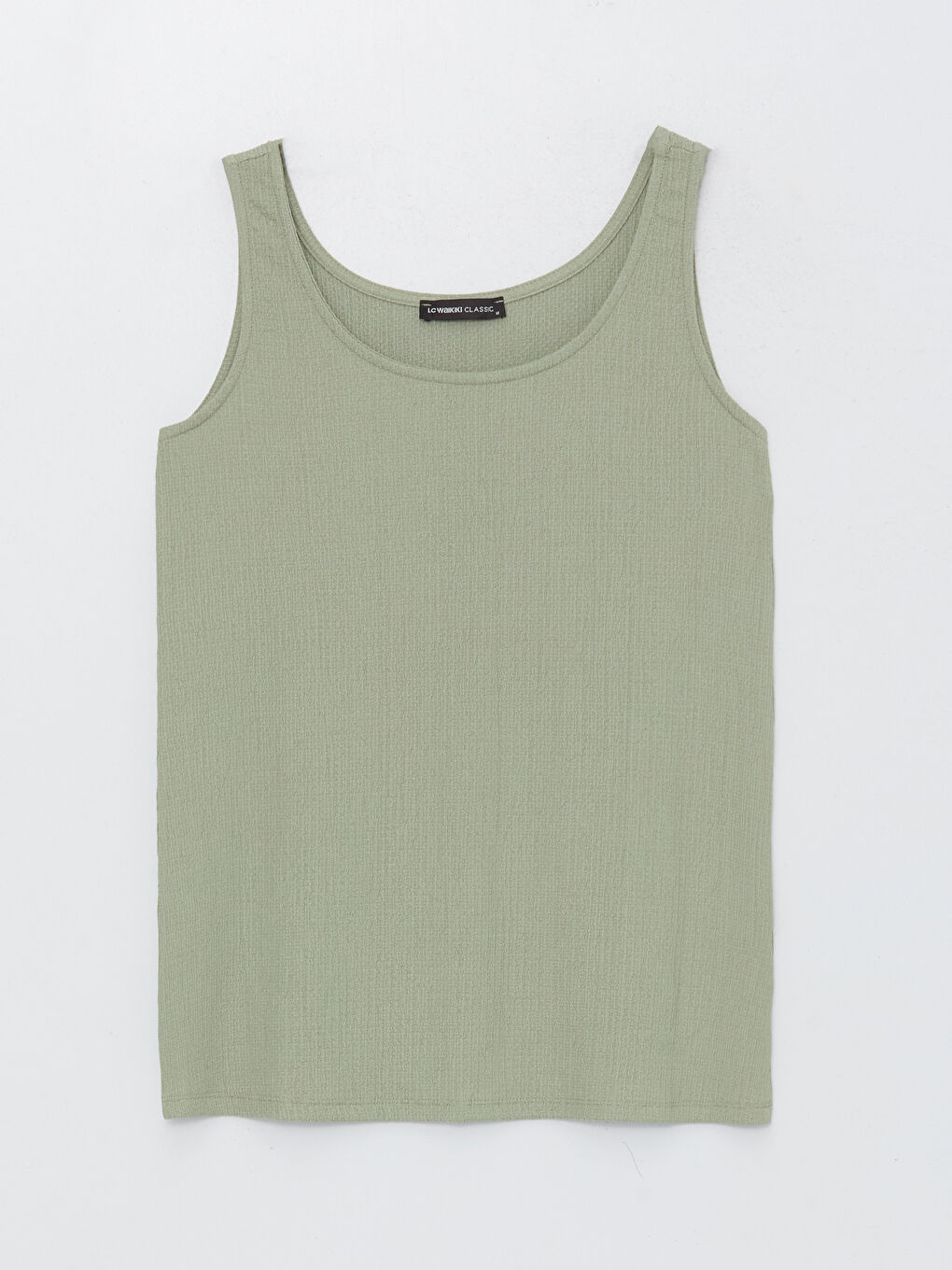 Women's U Neck Plain Tank Top-5