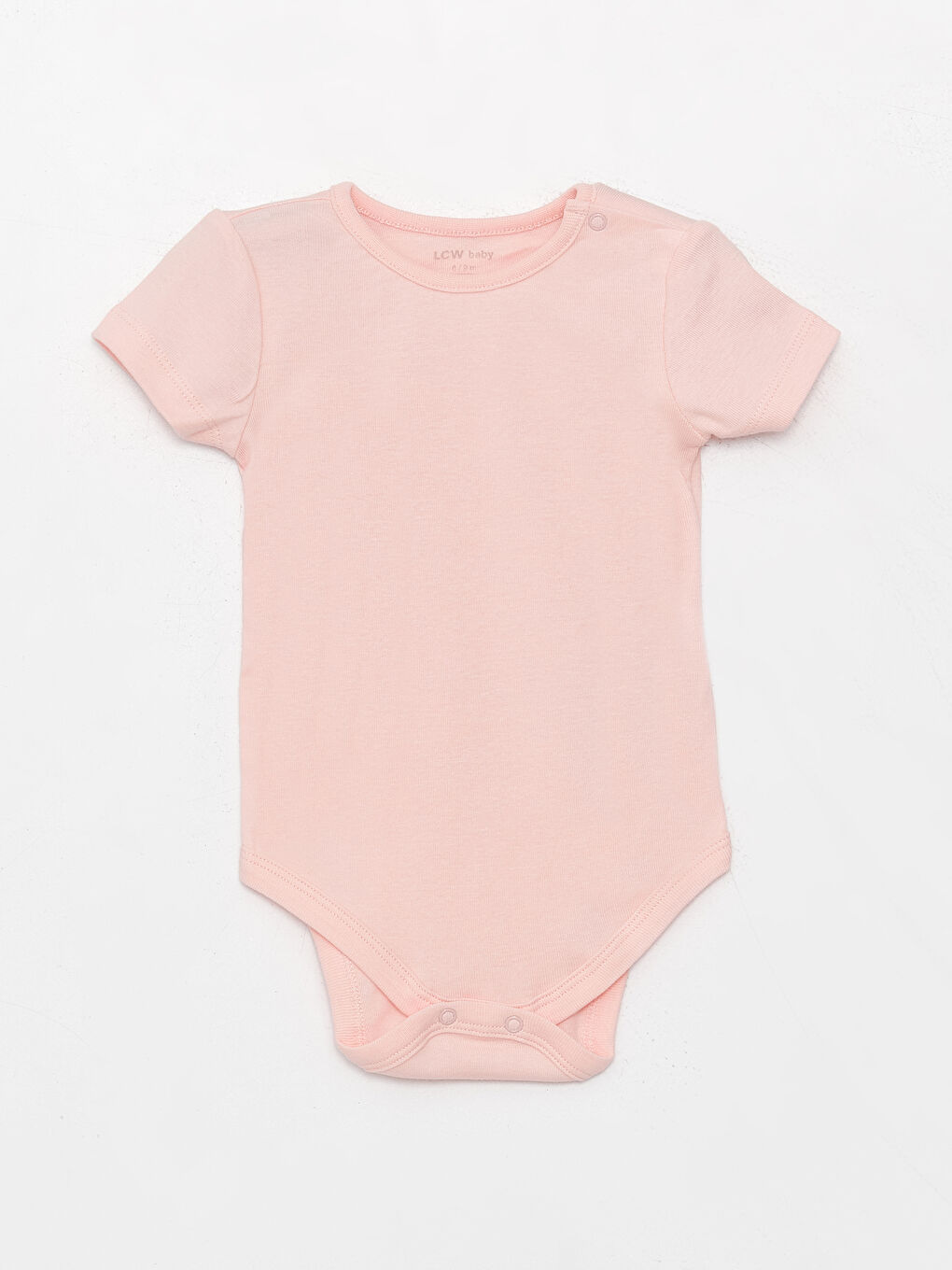 Ekru Bisiklet Yaka Kısa Kollu Desenli Kız Bebek Çıtçıtlı Bodysuit 2'li-1