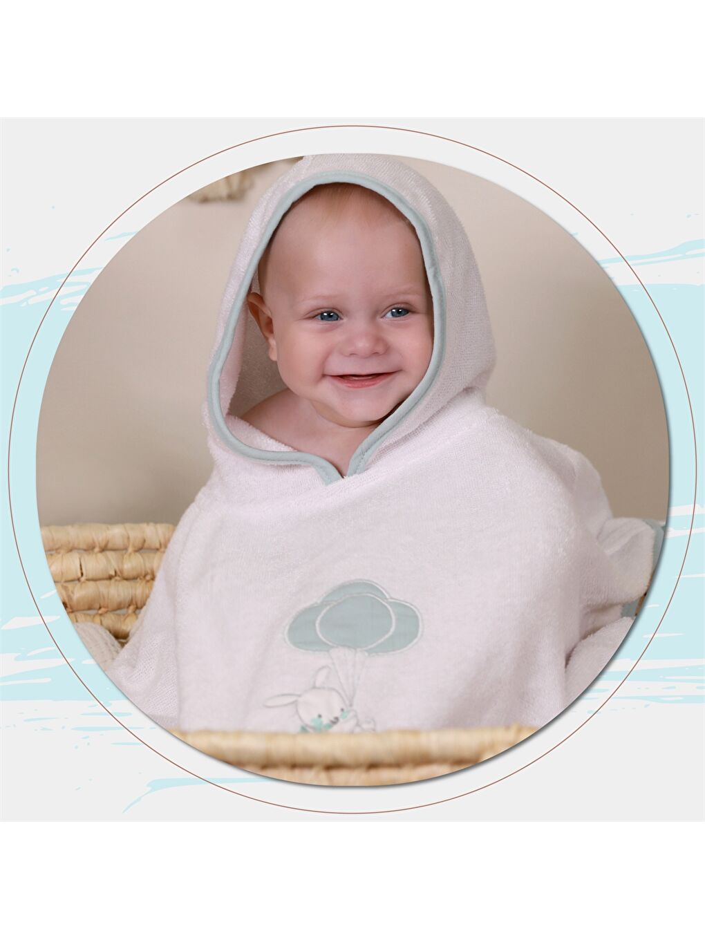 Yeşil Unisex Bebek Havlu Panço