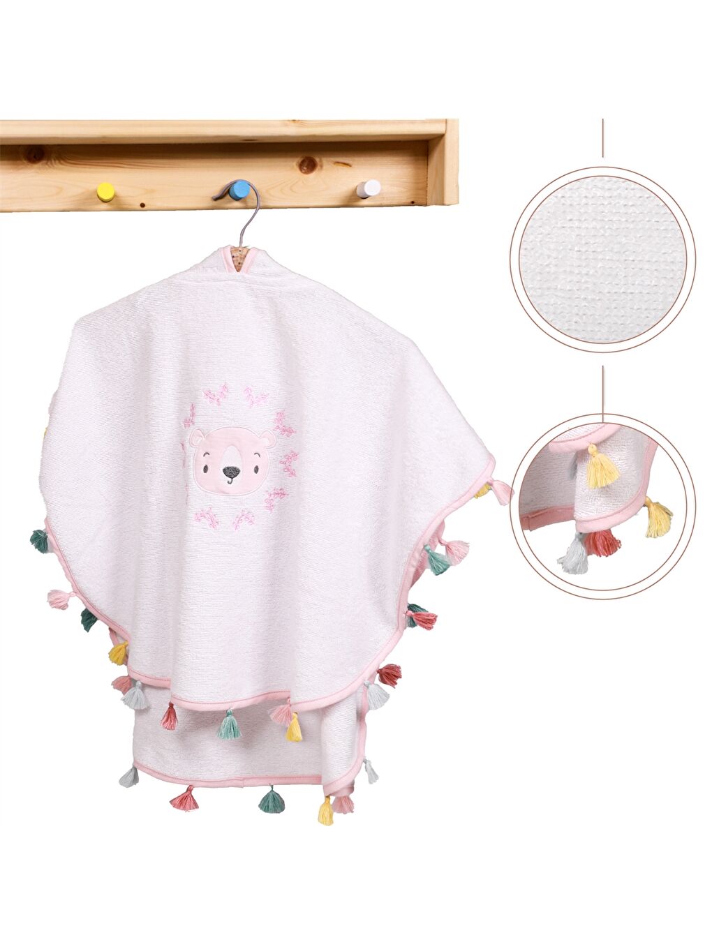 İndigo Unisex Bebek Havlu Panço-2