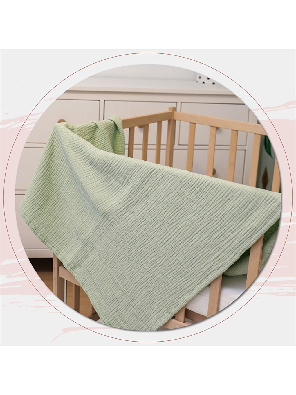 Yeşil Bebek Müslin Battaniye