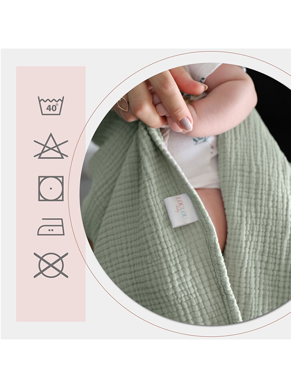 Yeşil Bebek Müslin Battaniye-2