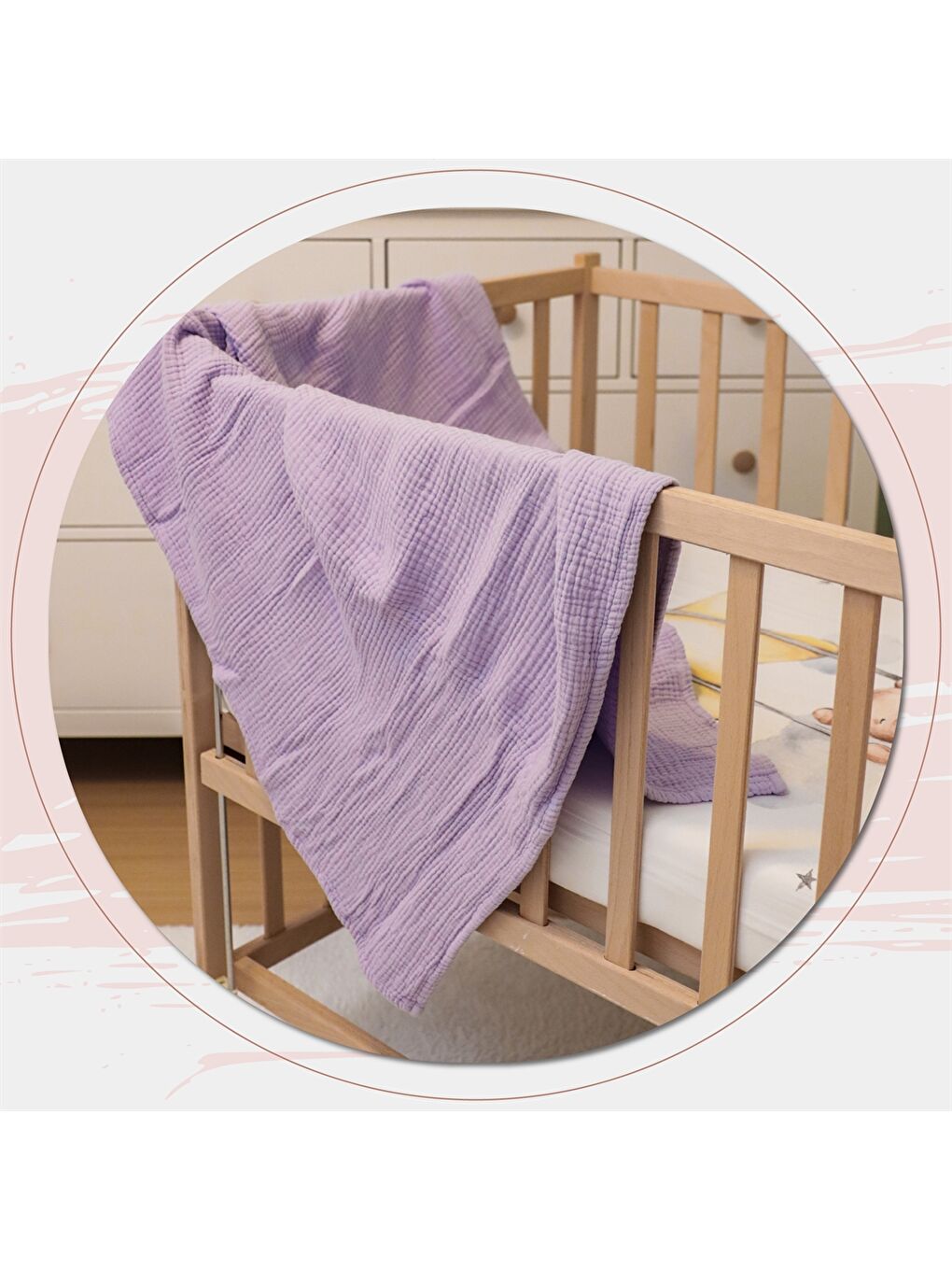 Lila Bebek Müslin Battaniye