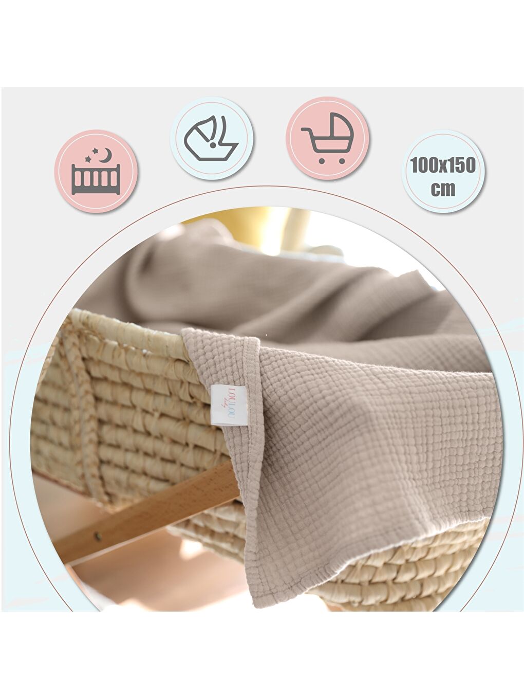 Gri Bebek Müslin Battaniye