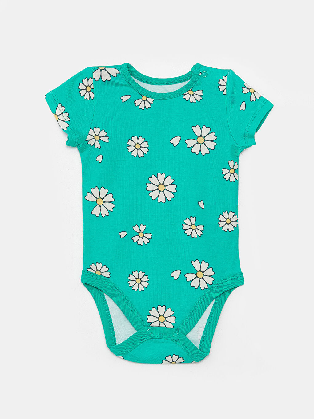 Body Bebeluși Fete cu Guler Rotund, Pachet de 2 Bucăți-1