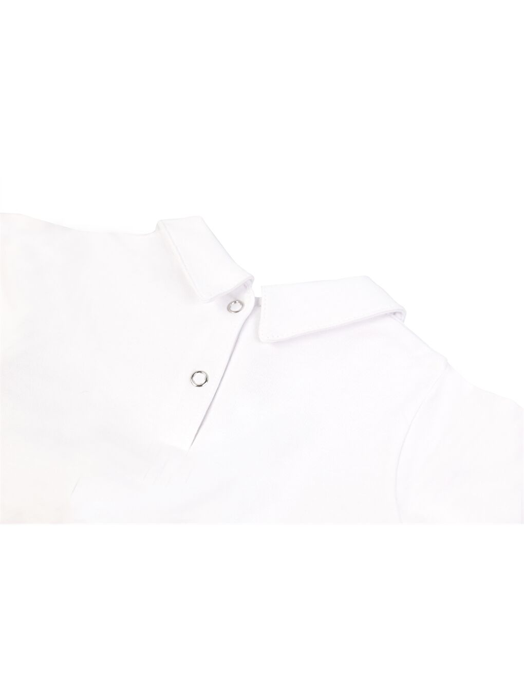 Beyaz Bebe Yaka Uzun Kollu Kız Bebek Çıtçıtlı Bodysuit-5