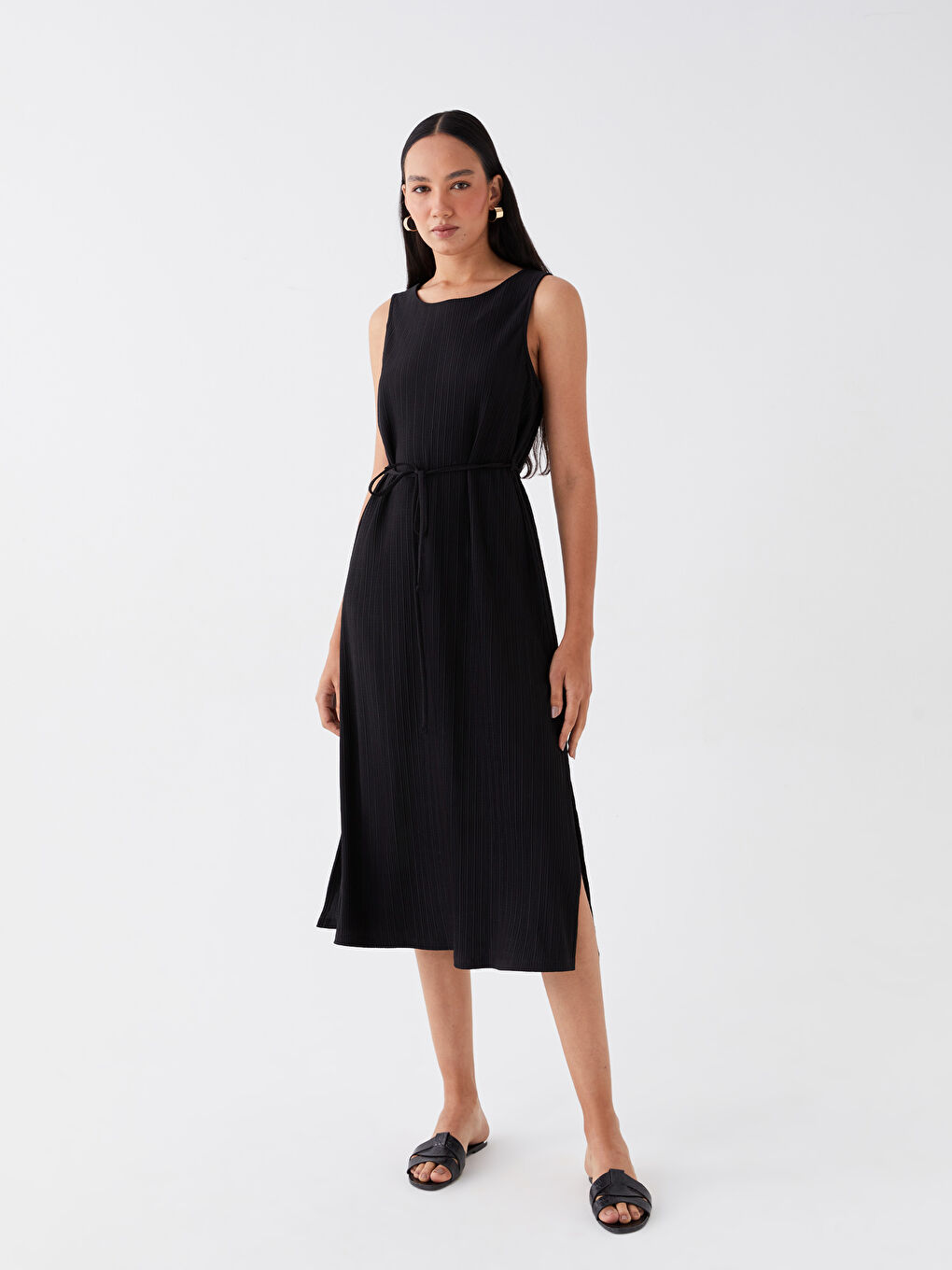 LCW Vision Women's Crew Neck Plain Dress -S3JP60Z8-CVL