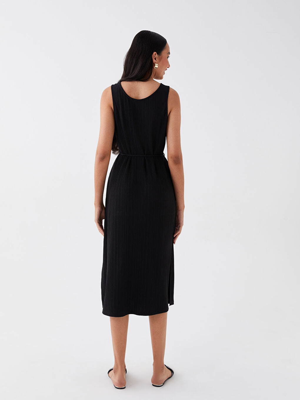 LCW Vision Women's Crew Neck Plain Dress -S3JP60Z8-CVL