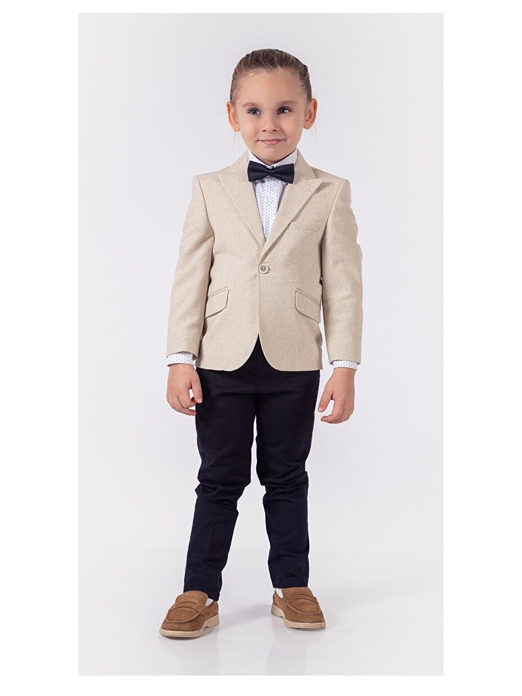 Bej Erkek Çocuk Takım Elbise