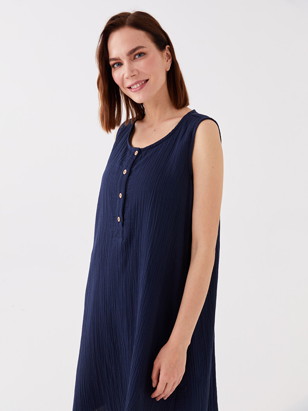 LCW Grace Crew Neck Plain A Form Women's Dress -S3JP77Z8-E1J