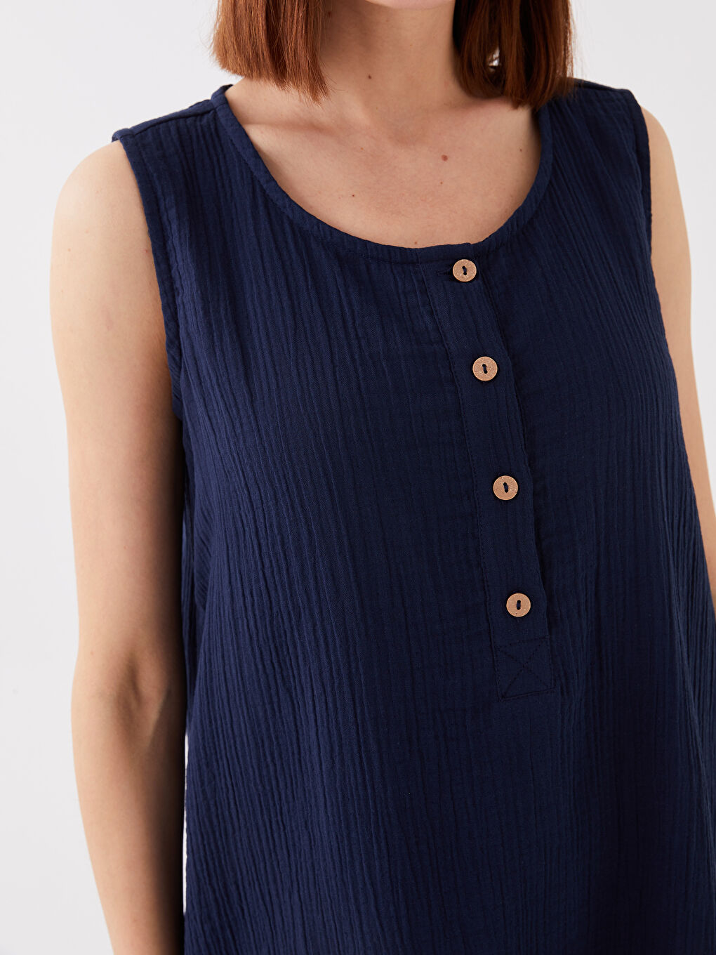 LCW Grace Crew Neck Plain A Form Women's Dress -S3JP77Z8-E1J