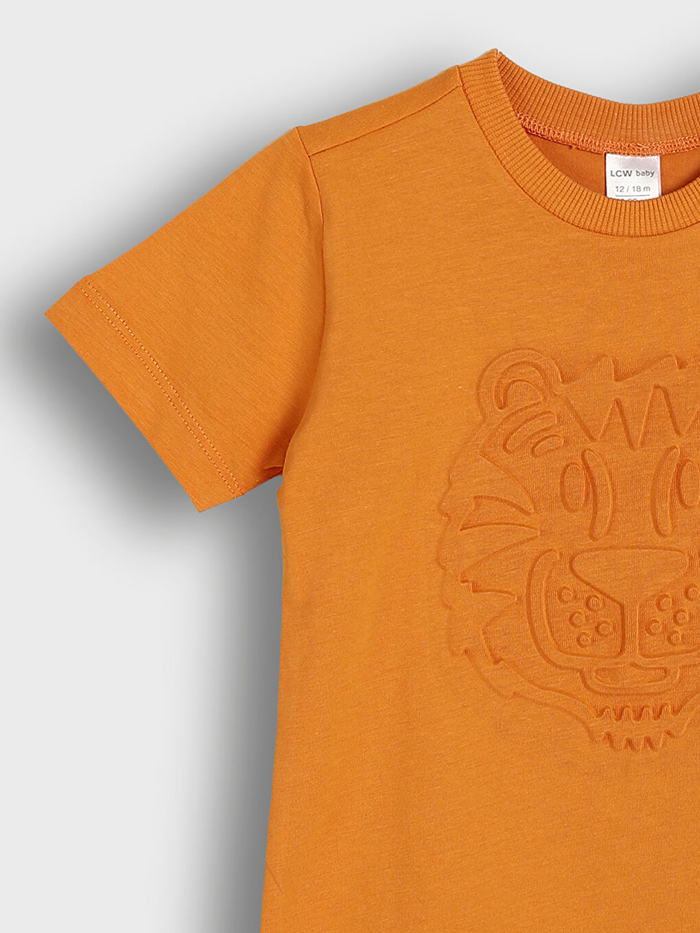 تيشيرت للأولاد الرضع مطبوع بياقة دائرية وكم قصير-2