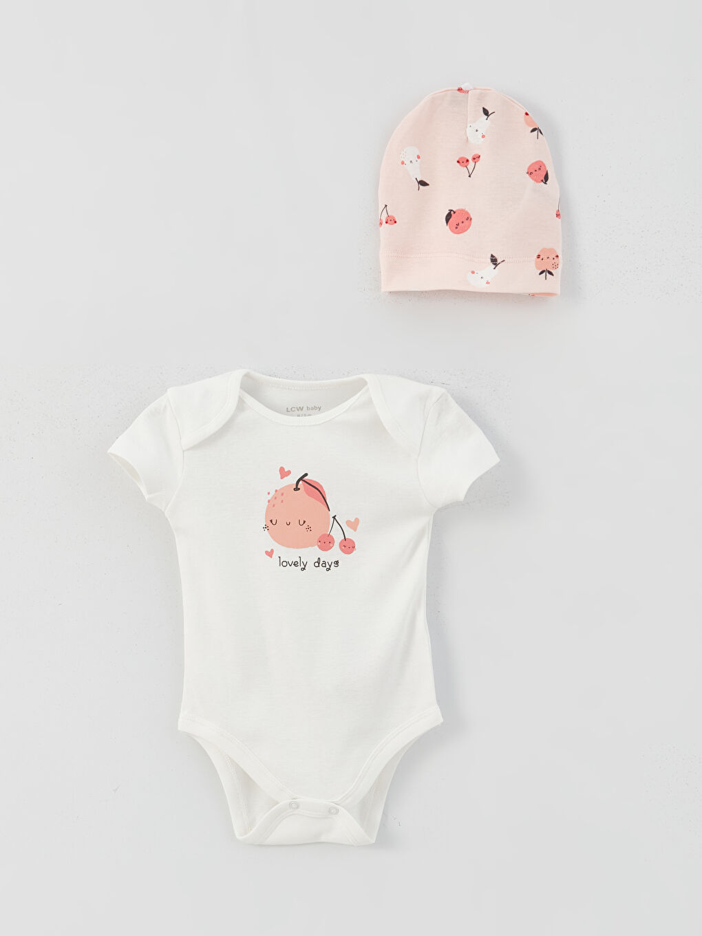 Pembe Bisiklet Yaka Baskılı Kız Bebek Hastane Çıkış Seti 3'lü-1