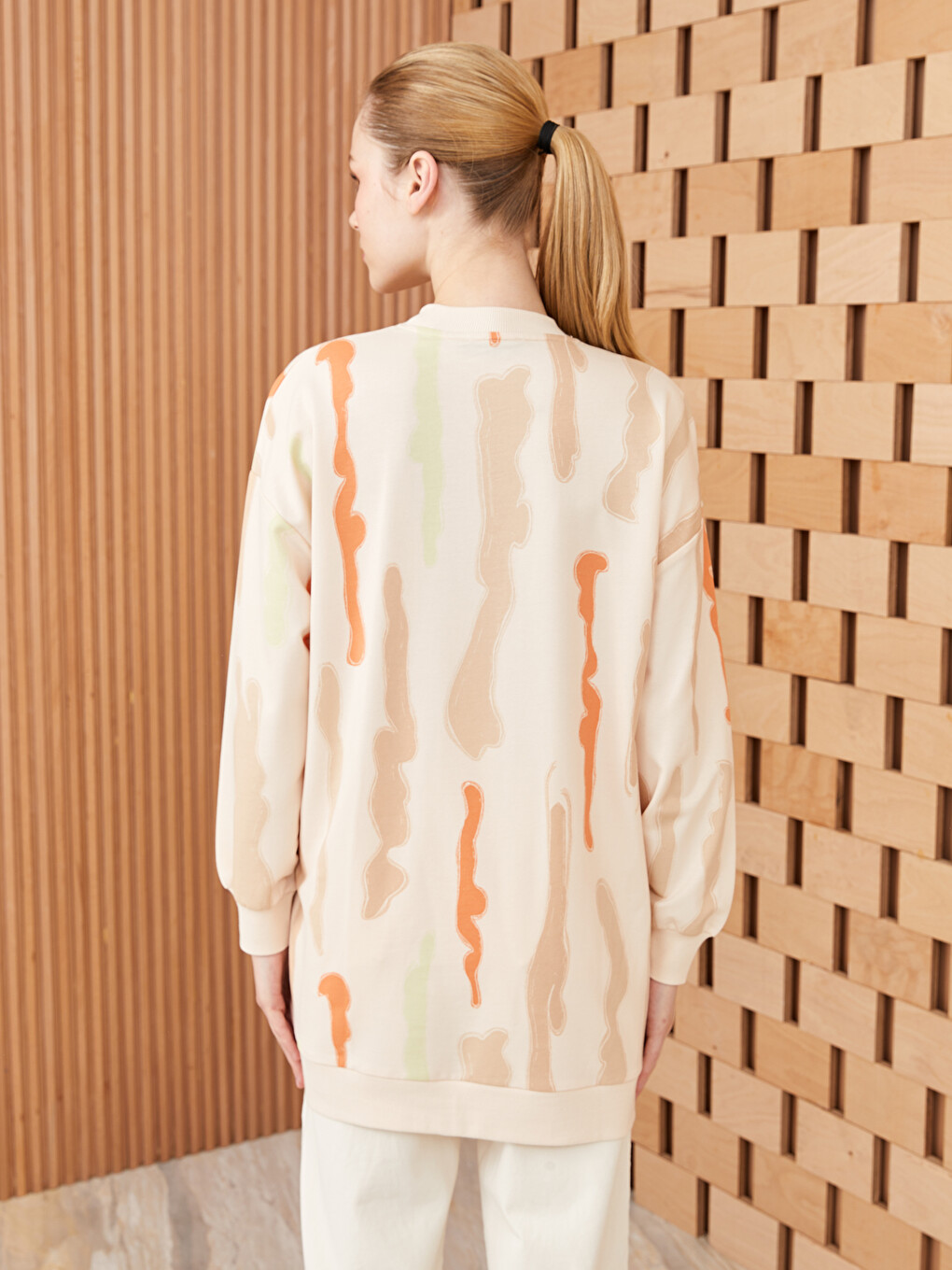 Funnel Neck Patterned Women's Tunic-4