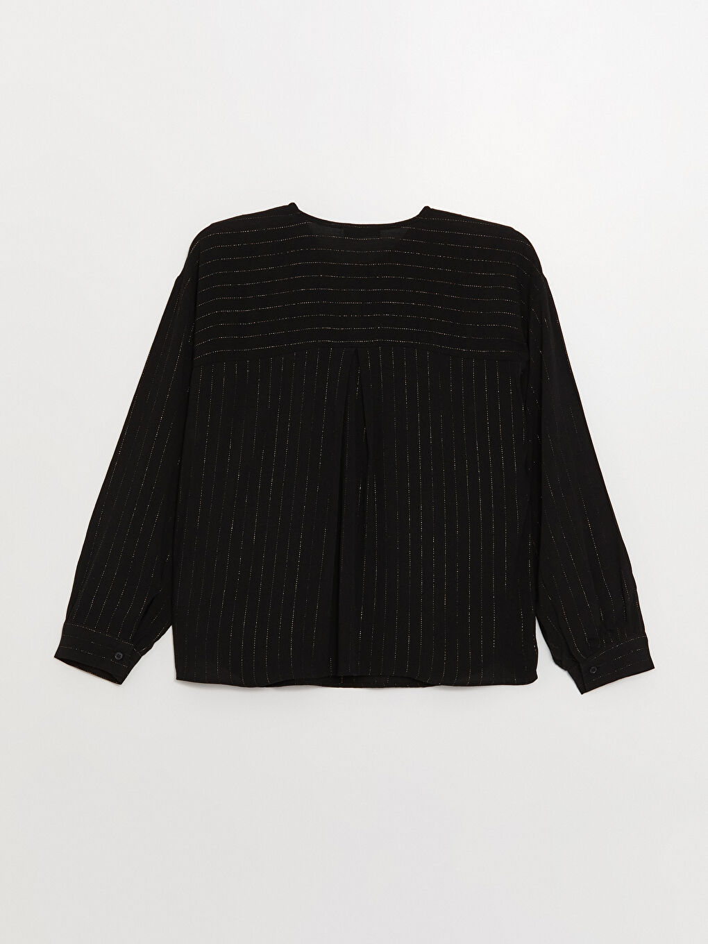 Tie Neck Striped Long Sleeve Women's Blouse-6