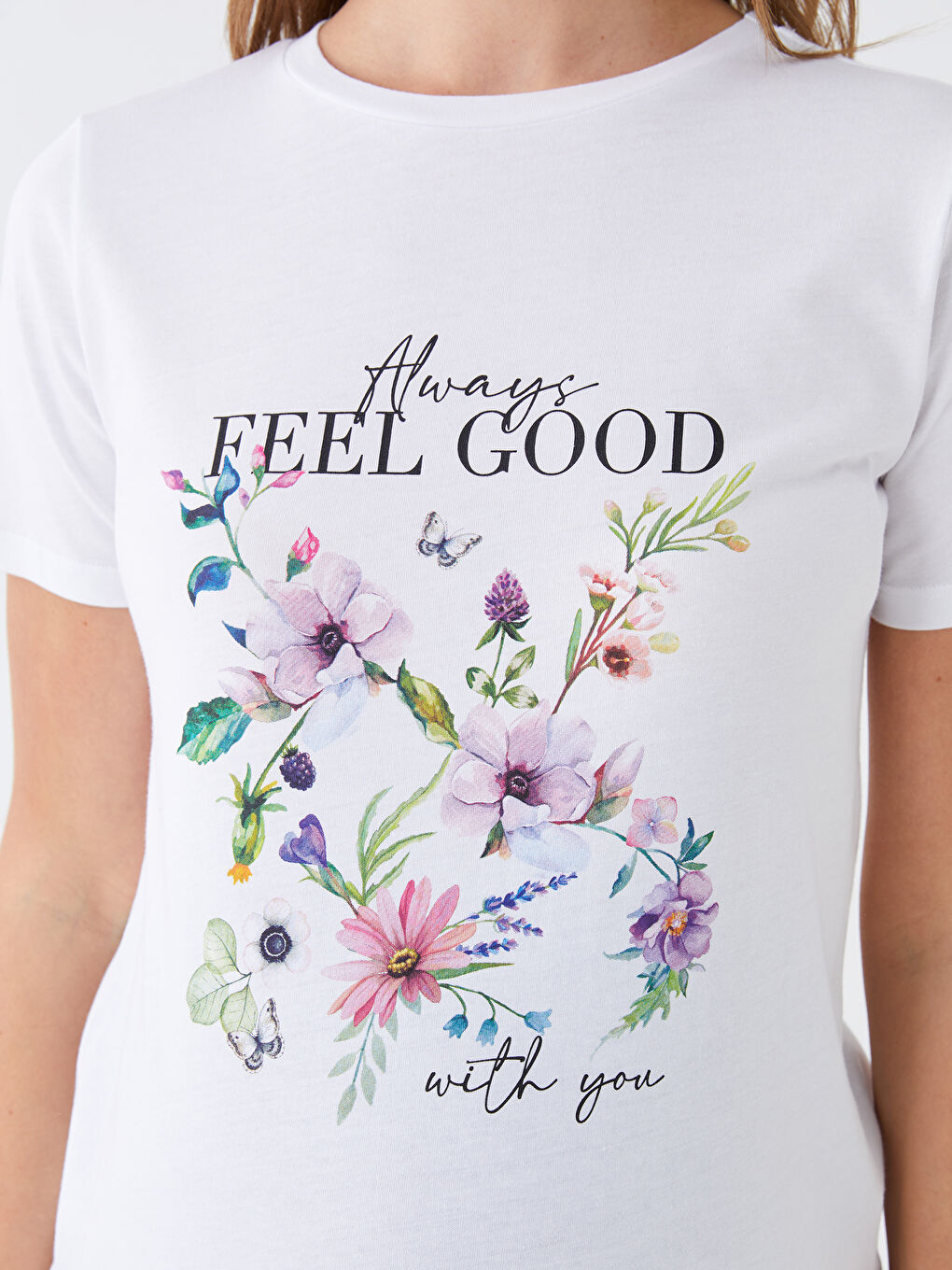 Crew Neck Printed Short Sleeve Maternity T-shirt -S3JR17Z8-Q6K