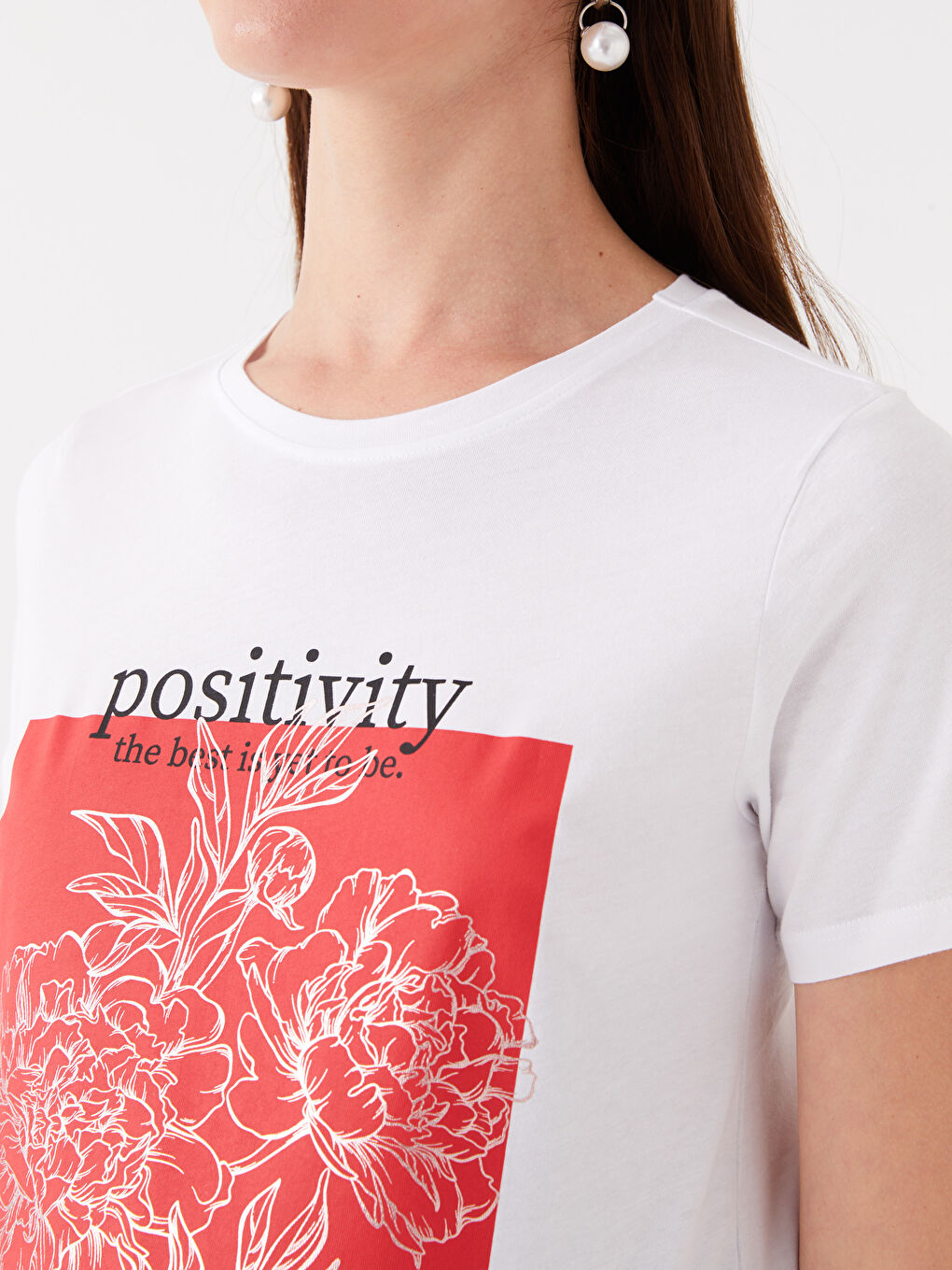 Crew Neck Printed Short Sleeve Maternity T-shirt -S3JR18Z8-Q6K