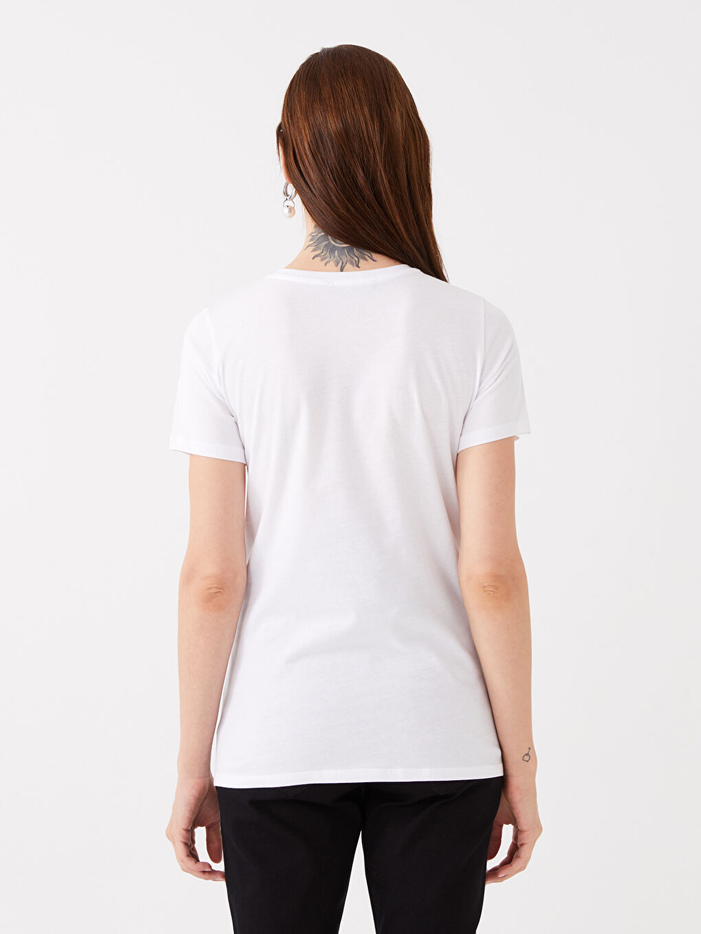 Crew Neck Printed Short Sleeve Maternity T-shirt -S3JR18Z8-Q6K