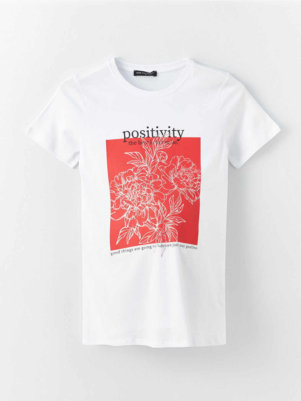 Crew Neck Printed Short Sleeve Maternity T-shirt -S3JR18Z8-Q6K