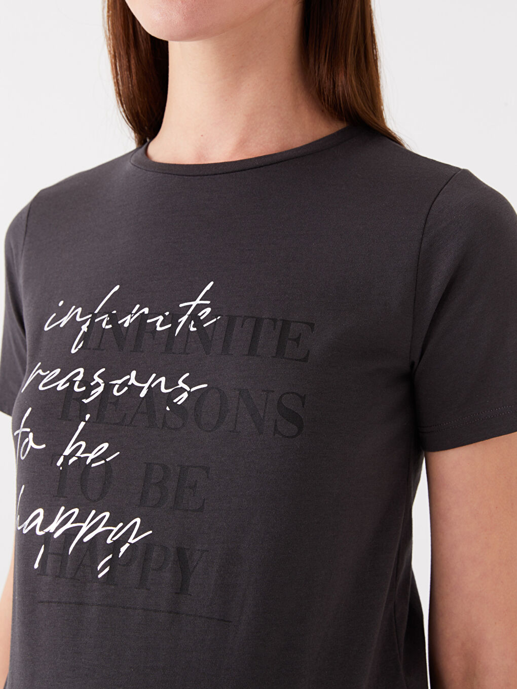 Crew Neck Printed Short Sleeve Maternity T-shirt -S3JR19Z8-SFS