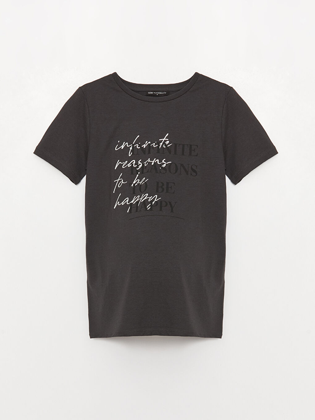 Crew Neck Printed Short Sleeve Maternity T-shirt -S3JR19Z8-SFS