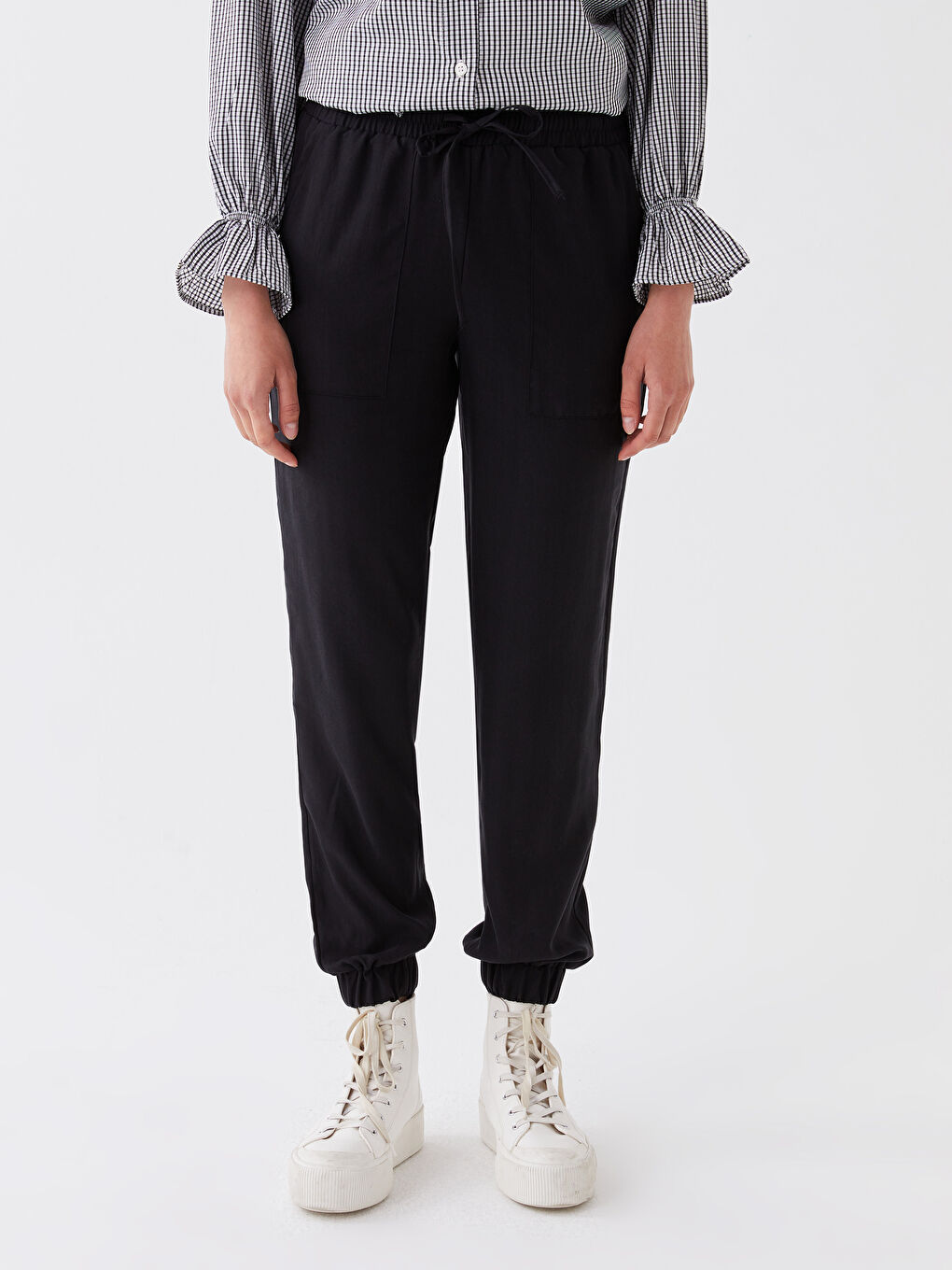 Elastic Waist Comfortable Fit Women's Jogger Pants-2