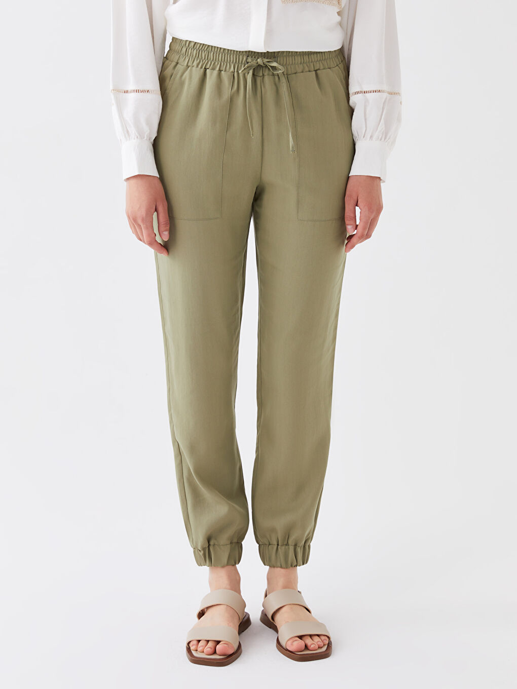 Pantalon de Jogging à Taille Élastiquée Coupe Confortable pour Femmes-2