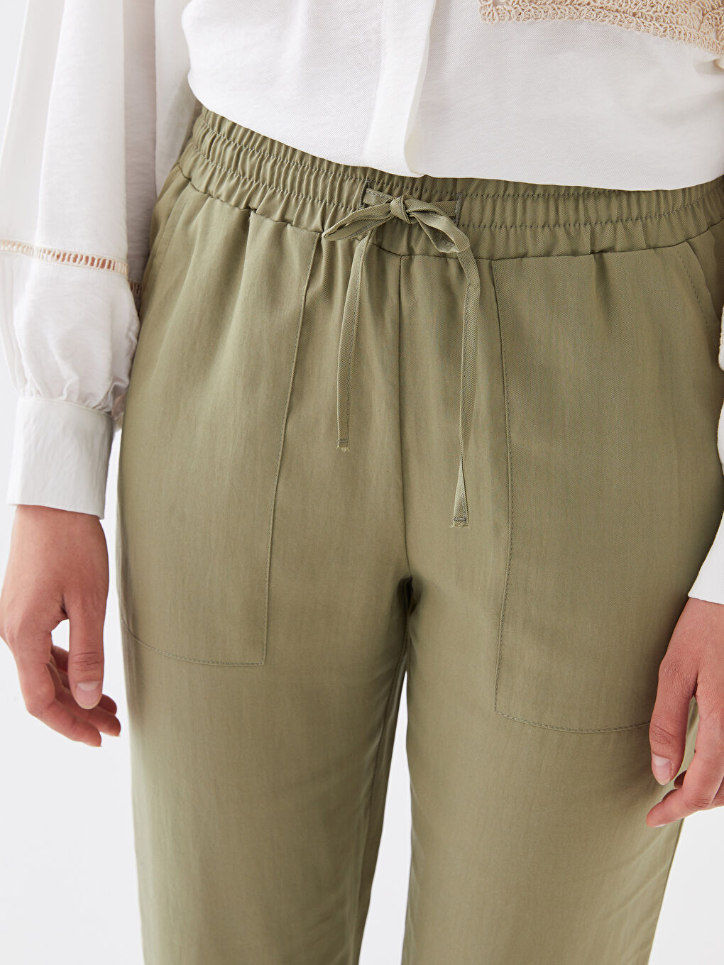 Pantalon de Jogging à Taille Élastiquée Coupe Confortable pour Femmes-4