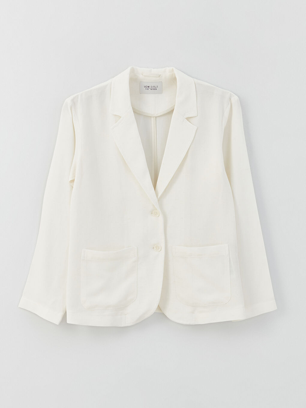 جاكت بليزر خليط كتان للبنات-1