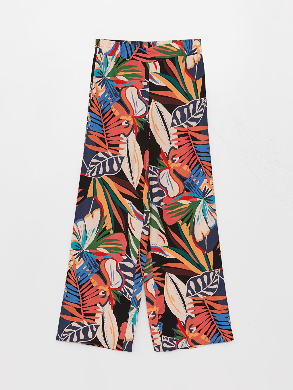 Elasticated Waist Relaxed Fit Patterned Women's Trousers-5