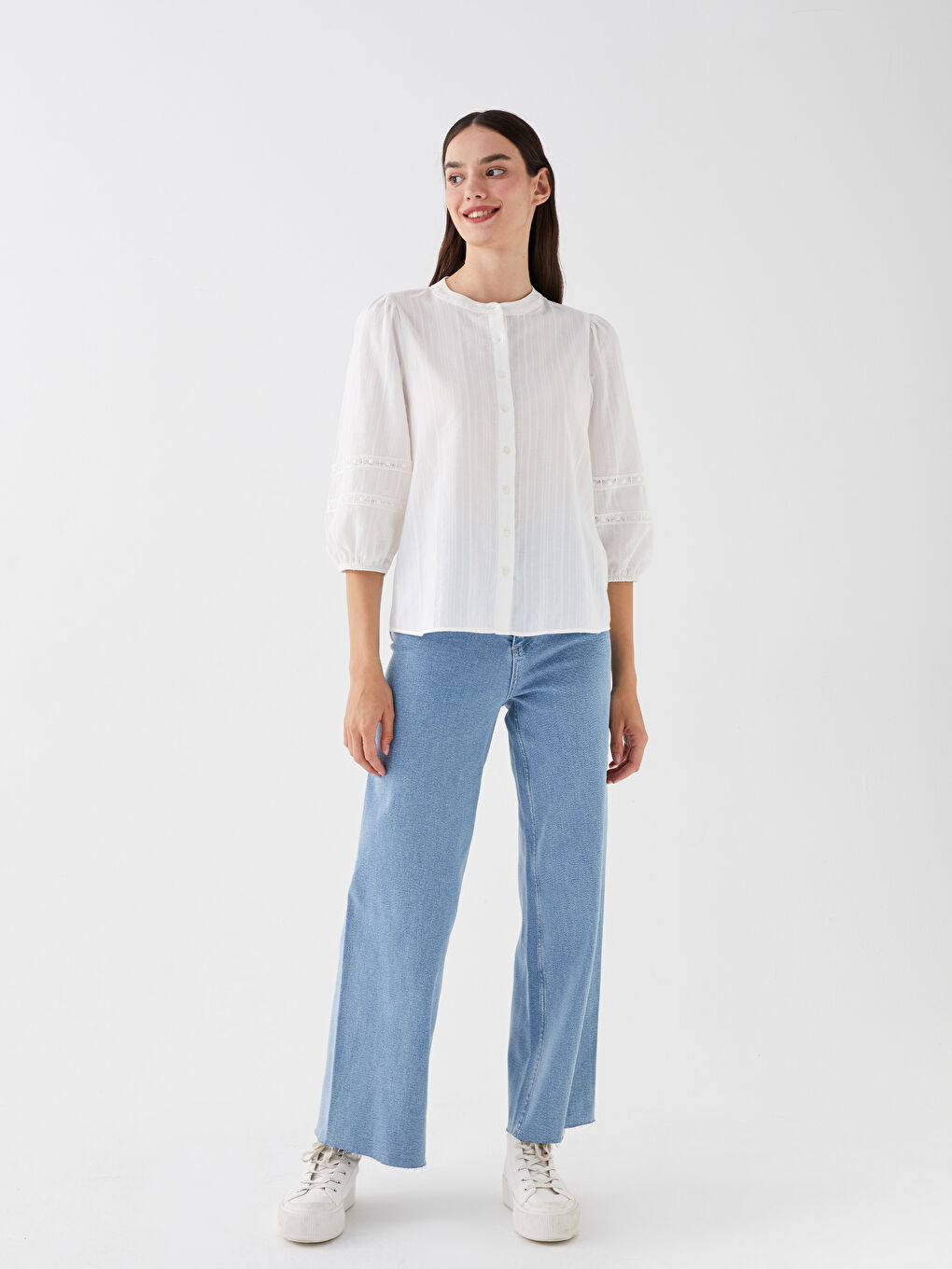 İndigo Wideleg Kadın Jean Pantolon-1