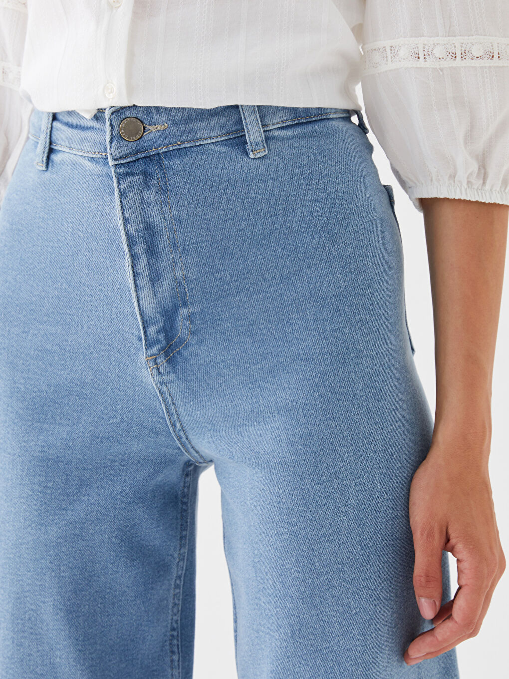 İndigo Wideleg Kadın Jean Pantolon-2