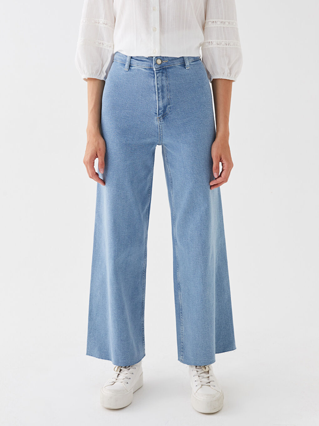 İndigo Wideleg Kadın Jean Pantolon-3