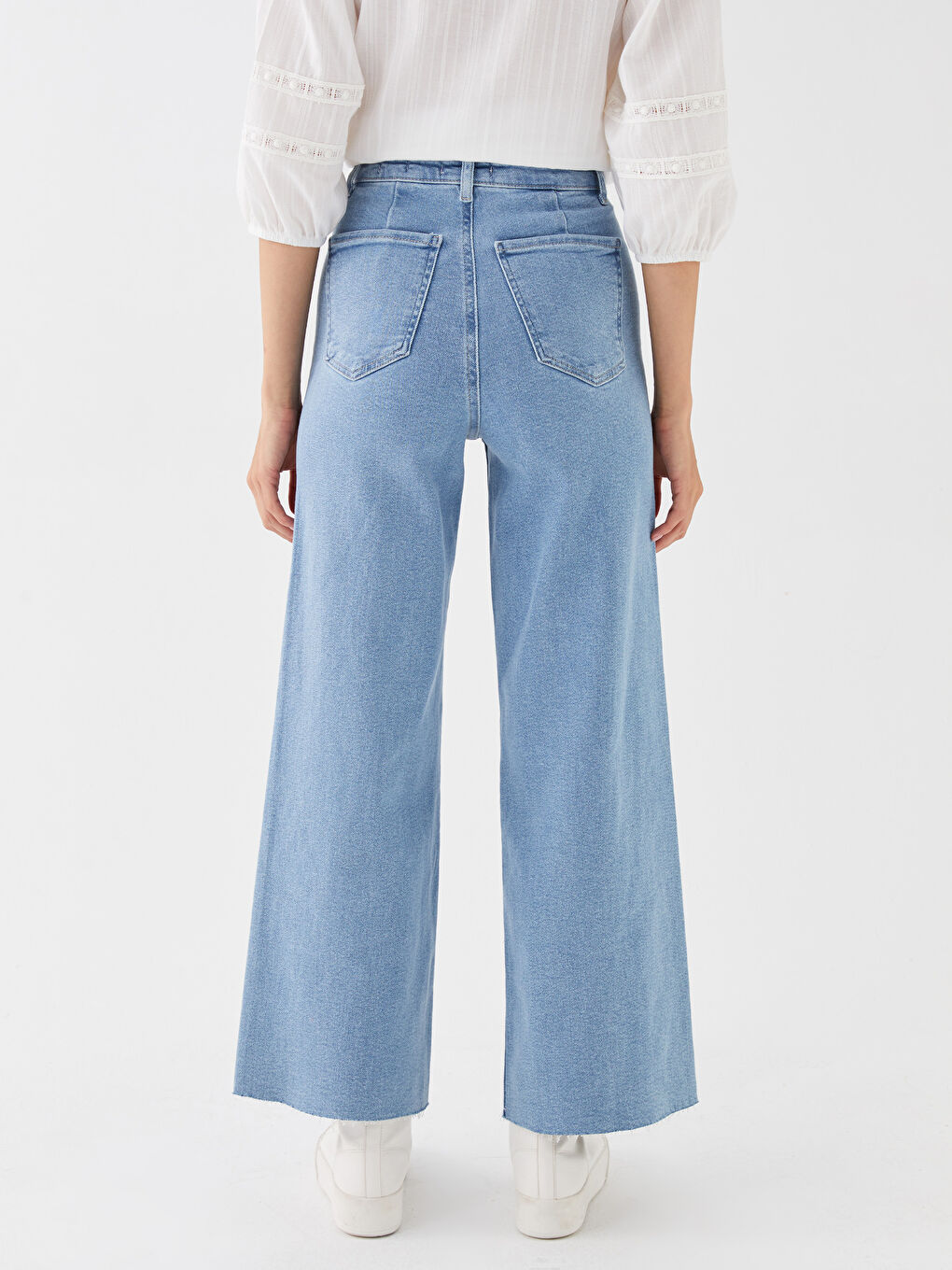 İndigo Wideleg Kadın Jean Pantolon-4