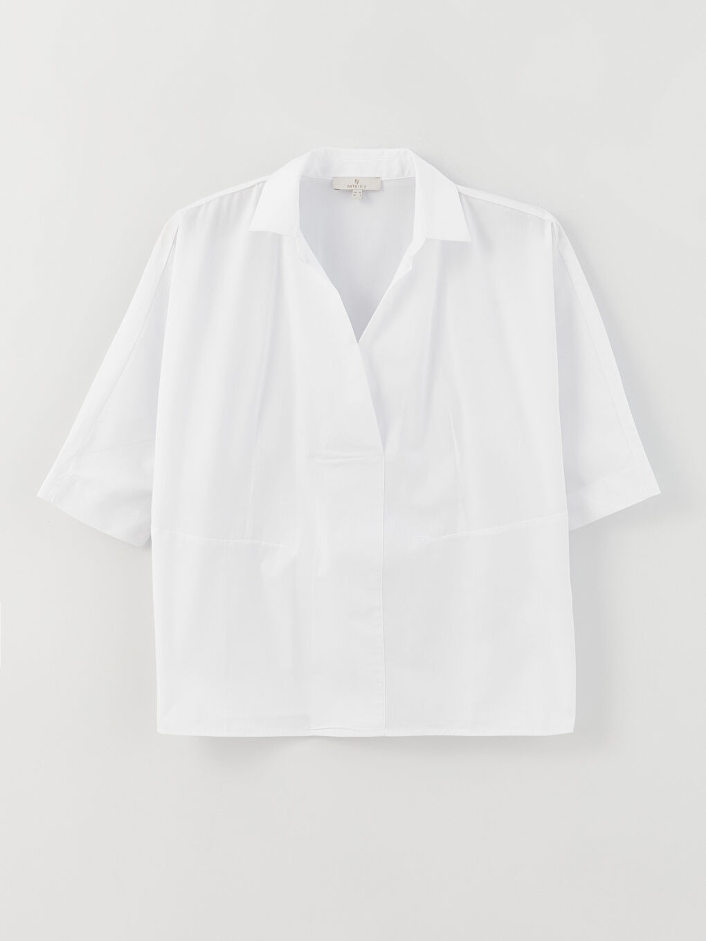 პერანგის საყელო სწორი მოკლე სახელო ქალებისთვის ბლუზი