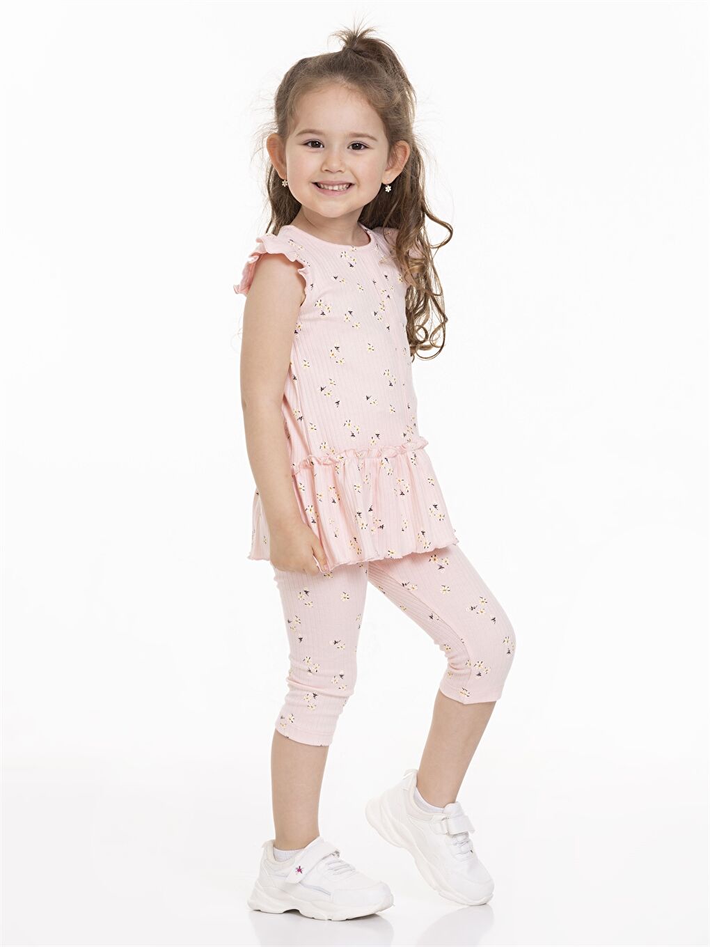 Pembe Bisiklet Yaka Kız Bebek Takım-2