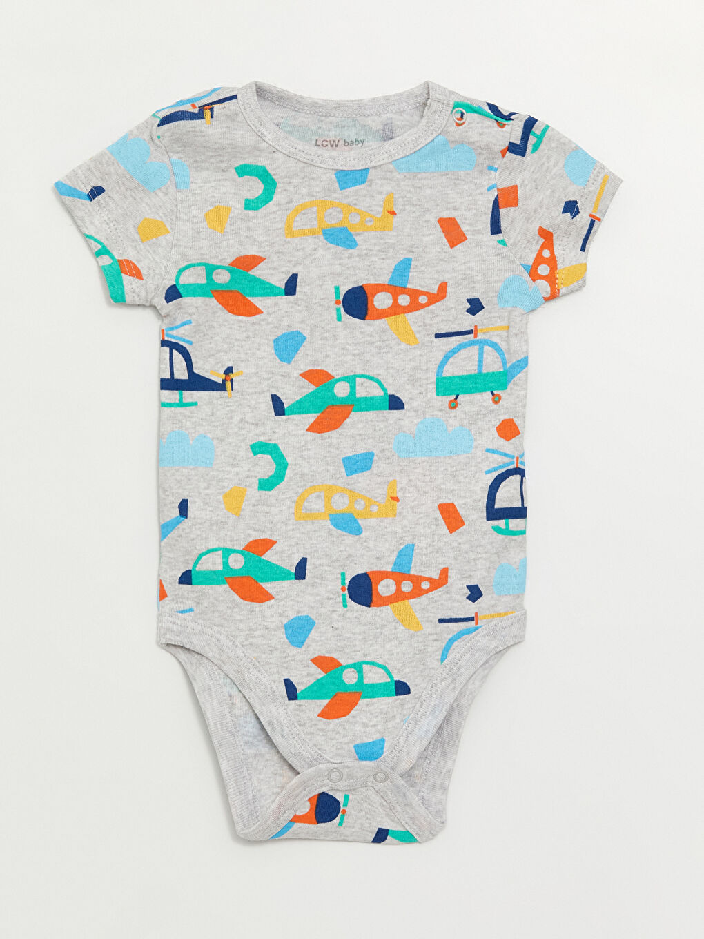 Crew Neck Baby Boy Snap Snap Bodysuit 2 Pack-2